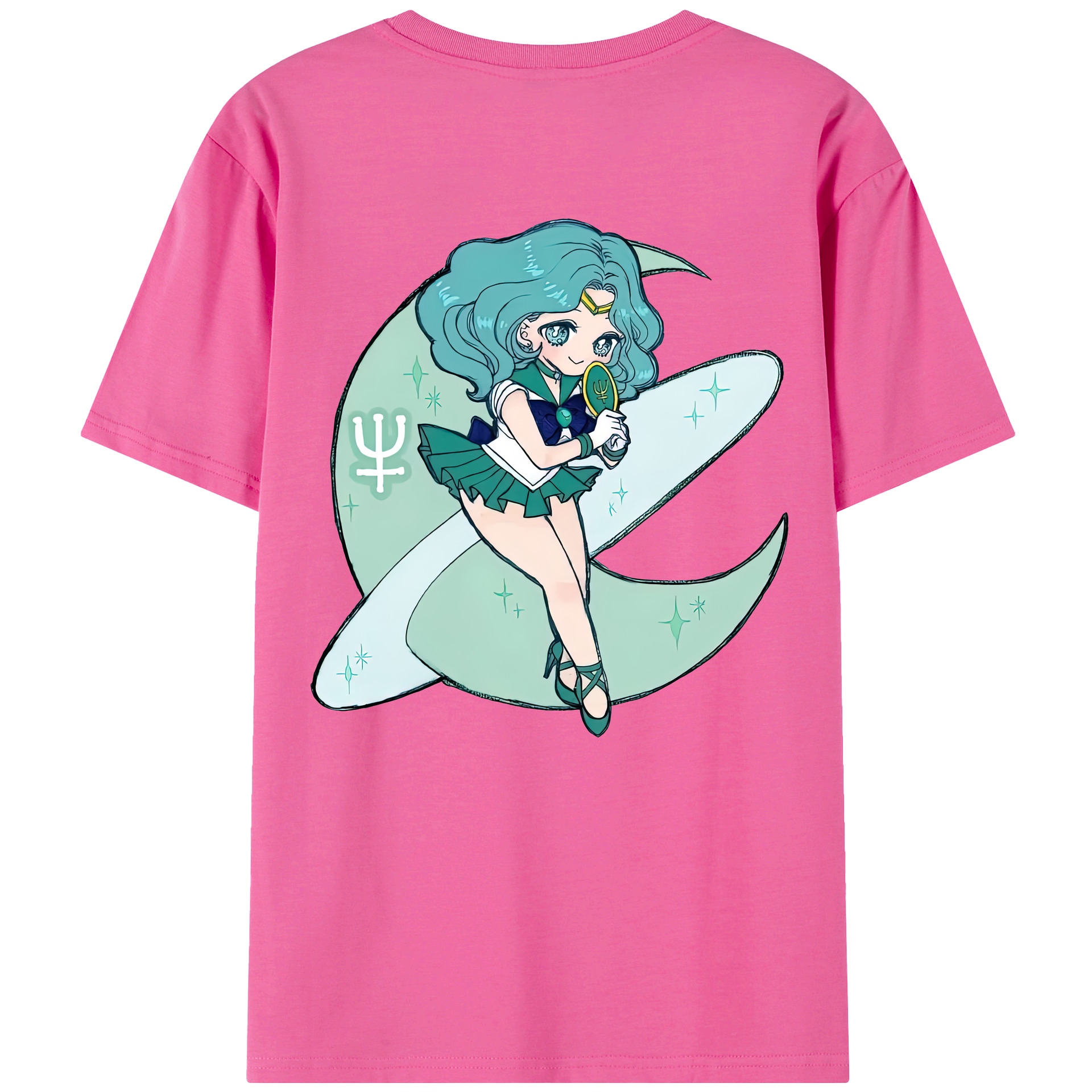 （画像用） 美少女戦士セーラームーン 海王 みちる（かいおう みちる） Sailor Moon Kaiou Michiru レディース半袖Tシャツ(バックプリント)